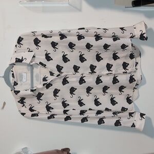 A.L.C. Cream and Black Panther Patterned Top